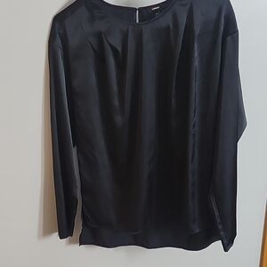 Elegant Black Satin Blouse